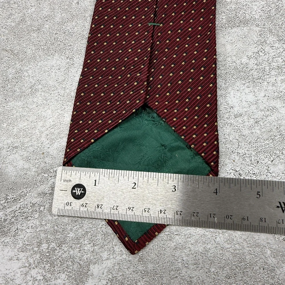 Tommy Hilfiger Silk Tie Mens One Size‎ Red Polka Dot Made In USA Necktie